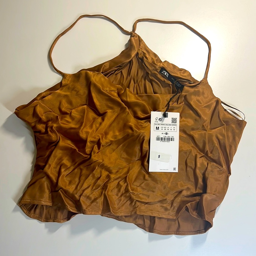 Zara medium shirt halter brown/bronze